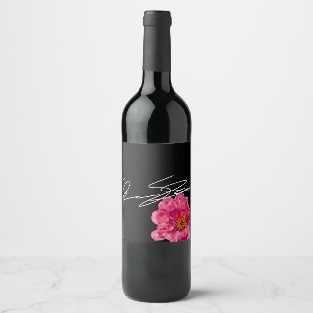 Étiquette Pour Bouteilles De Vin Étiquette de vin à signature (Devant)