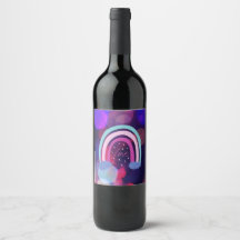 Étiquette de vin Amour Arc-en-ciel