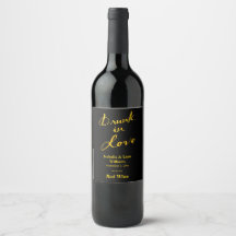 Étiquette de vin - Amour enivrant - or et noir