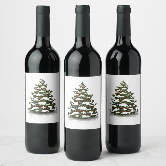 Étiquette Pour Bouteilles De Vin Étiquette DE VIN : ARBRE DE NOËL (Bouteilles)