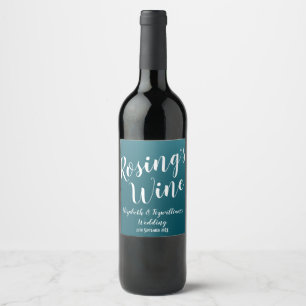 Étiquette Pour Bouteilles De Vin Étiquette de vin bleu sarcelle élégante