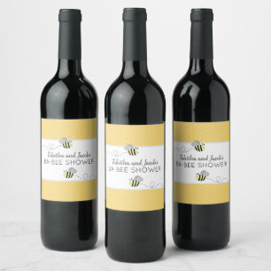 Étiquette Pour Bouteilles De Vin Étiquette de vin Bumble Bee / Abeilles grises et j