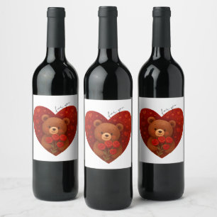 Étiquette Pour Bouteilles De Vin Étiquette de vin Cœur d'ours en peluche – Personna