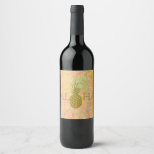 Étiquette Pour Bouteilles De Vin Étiquette de vin d'ananas