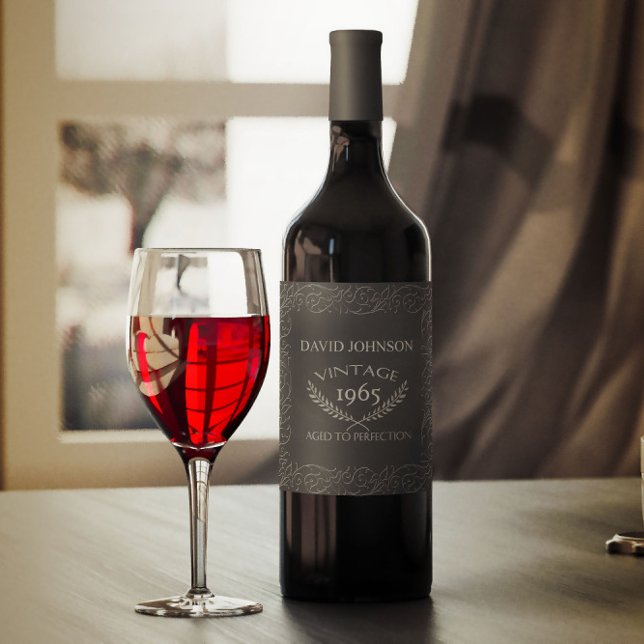 Étiquette Pour Bouteilles De Vin Étiquette de vin d'anniversaire - âge à la perfect (Créateur téléchargé)
