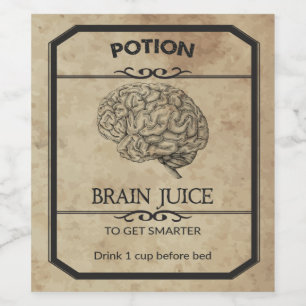 Étiquette Pour Bouteilles De Vin Étiquette de vin d'apothicaire de jus de cerveau