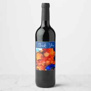 Étiquette Pour Bouteilles De Vin Étiquette de vin d'aquarelle de la planète bleue d