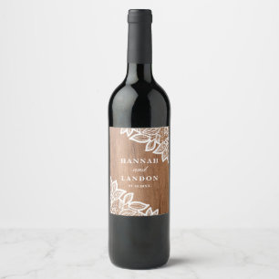 Étiquette Pour Bouteilles De Vin Étiquette de vin de couple en dentelle vintage et