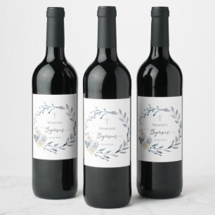 Étiquette Pour Bouteilles De Vin Étiquette de vin de couronne d'aquarelle de bapt