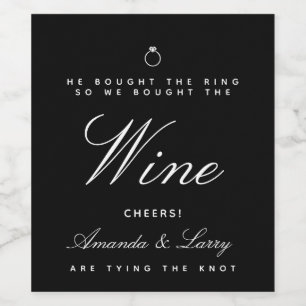 Étiquette Pour Bouteilles De Vin Étiquette de vin de fiançailles Tying The Knot