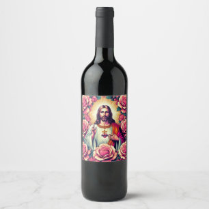 Étiquette Pour Bouteilles De Vin Étiquette de vin de fleur de Jésus !