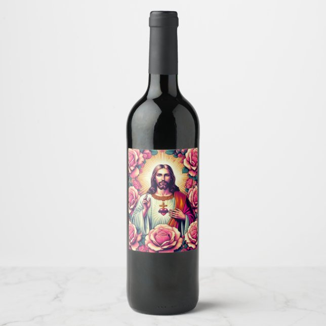 Étiquette Pour Bouteilles De Vin Étiquette de vin de fleur de Jésus ! (Devant)
