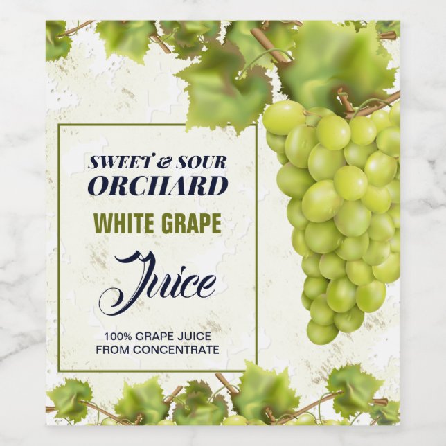 Étiquette Pour Bouteilles De Vin Étiquette de vin de fruit de raisin (Étiquettes simples)