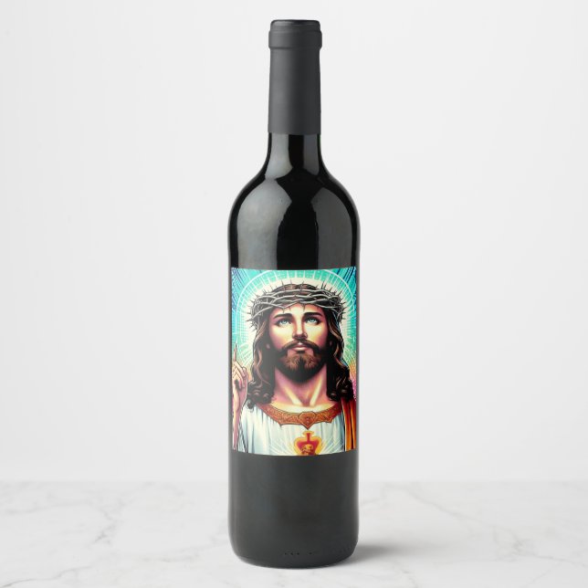 Étiquette Pour Bouteilles De Vin Étiquette de vin de Jésus ! (Devant)