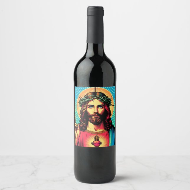 Étiquette Pour Bouteilles De Vin Étiquette de vin de Jésus (Devant)