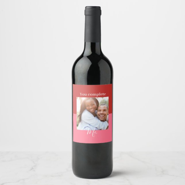 Étiquette Pour Bouteilles De Vin Étiquette de vin de la Saint-Valentin personnalisé (Devant)