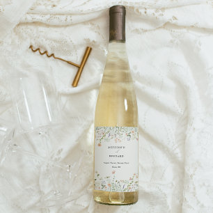 Étiquette Pour Bouteilles De Vin Étiquette de vin de mariage aux fleurs sauvages ru