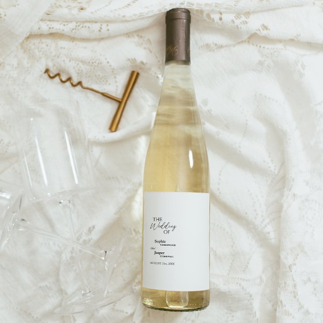 Étiquette Pour Bouteilles De Vin Étiquette de vin de mariage Classique Moderne (Créateur téléchargé)