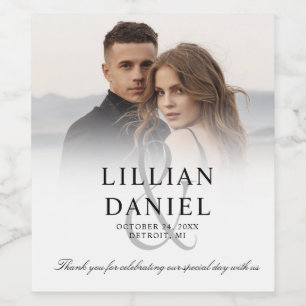 Étiquette Pour Bouteilles De Vin Étiquette de vin de mariage photo élégante