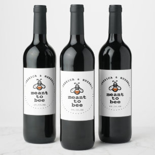 Étiquette Pour Bouteilles De Vin Étiquette de vin de mariage rustique Meant To Bee