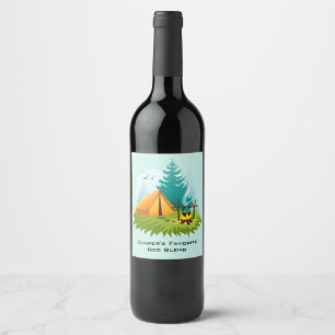 Étiquette Pour Bouteilles De Vin Étiquette de vin de mélange favori du camping