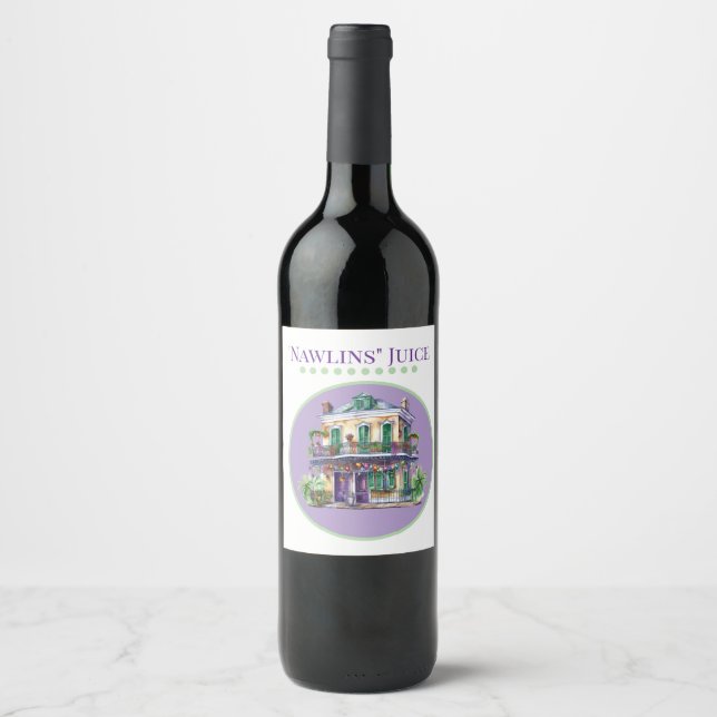 Étiquette Pour Bouteilles De Vin Étiquette de vin de Nawlins (Devant)