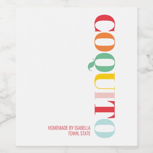 Étiquette Pour Bouteilles De Vin Étiquette de vin de Noël Coquito moderne (Étiquettes simples)