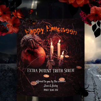 Étiquette Pour Bouteilles De Vin Étiquette de vin de potion d'Halloween