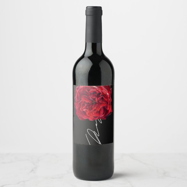 Étiquette Pour Bouteilles De Vin Étiquette de vin de signature (Devant)