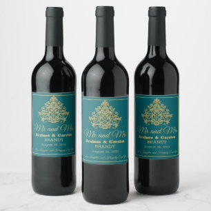 Étiquette Pour Bouteilles De Vin Étiquette de vin d'élégance dorée