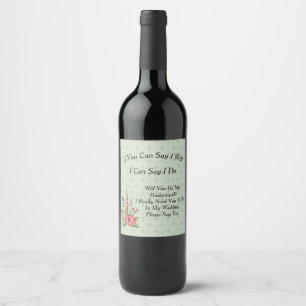 Étiquette Pour Bouteilles De Vin Étiquette de vin demandant demoiselle d'honneur Ar