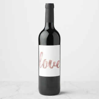 Étiquette Pour Bouteilles De Vin étiquette de vin d'or rose, amour, feuille