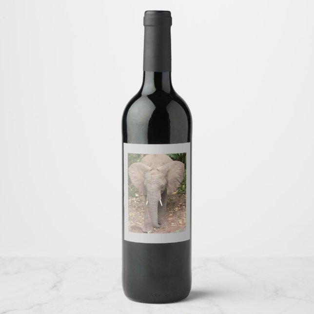 Étiquette Pour Bouteilles De Vin Étiquette de vin éléphant (Devant)