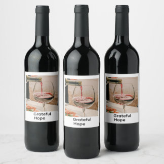 Étiquette Pour Bouteilles De Vin Étiquette de vin Espoir Reconnaissant