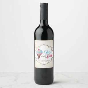 Étiquette Pour Bouteilles De Vin Étiquette de vin étincelant - Rose & Bleu