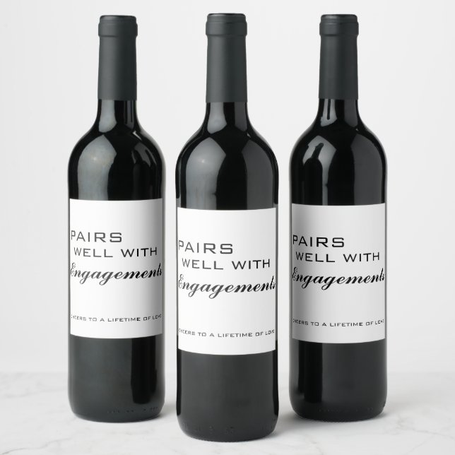 Étiquette Pour Bouteilles De Vin Étiquette de vin fiançailles, Cadeau Fiançailles,  (Bouteilles)
