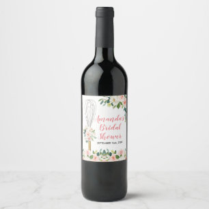 Étiquette Pour Bouteilles De Vin Étiquette de vin Fleurs roses bientôt emportées