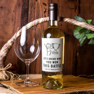 Étiquette Pour Bouteilles De Vin Étiquette de vin Fun & Trendy Noir et Blanc Won Ba