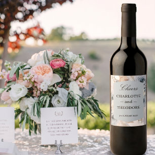 Étiquette Pour Bouteilles De Vin Étiquette de vin géométrique dorée florale beige b