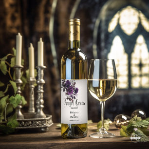 Étiquette Pour Bouteilles De Vin Étiquette de vin Gothique Améthyste Violet Blanc