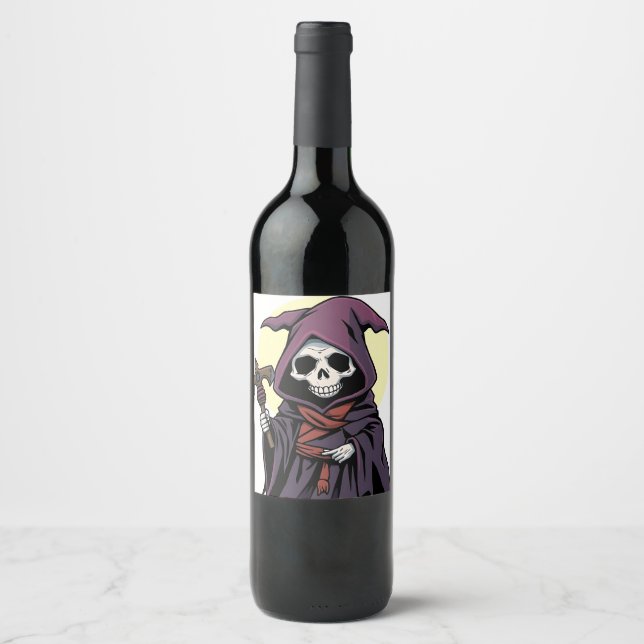 Étiquette Pour Bouteilles De Vin Étiquette de vin Grim Reaper (Devant)