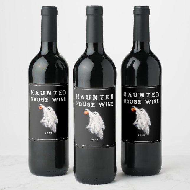 Étiquette Pour Bouteilles De Vin Étiquette de vin Maison Halloween (Bouteilles)