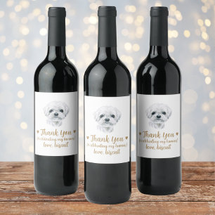 Étiquette Pour Bouteilles De Vin Étiquette de vin Mariage chien personnalisé
