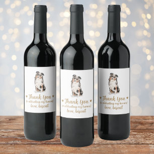 Étiquette Pour Bouteilles De Vin Étiquette de vin Mariage chien personnalisé