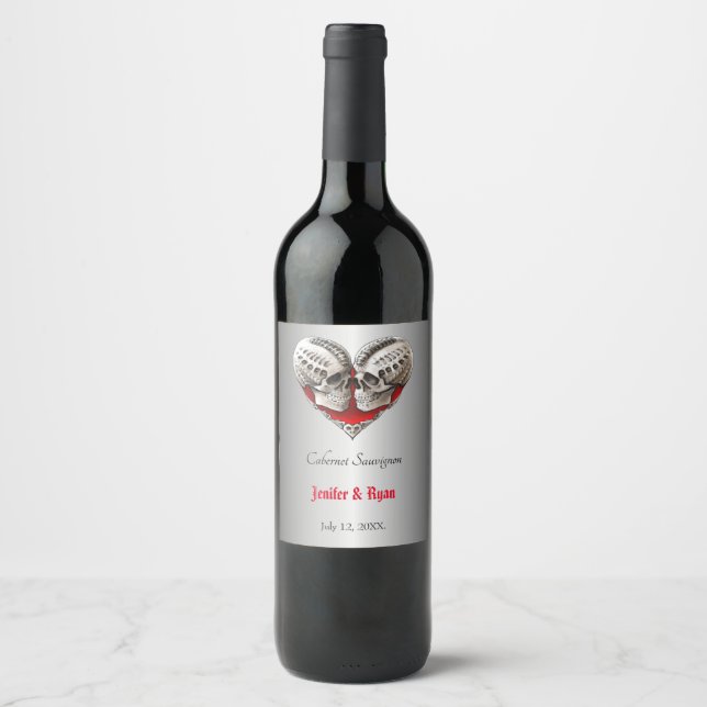 Étiquette Pour Bouteilles De Vin Étiquette de vin Mariage d'Halloween (Devant)