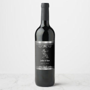Étiquette Pour Bouteilles De Vin Étiquette de vin Mariage d'Halloween