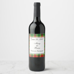 Étiquette Pour Bouteilles De Vin Étiquette de vin Mariage écossais de Buchanan