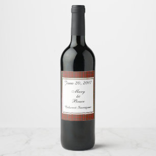 Étiquette Pour Bouteilles De Vin Étiquette de vin Mariage écossais MacAlister
