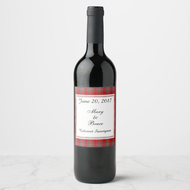 Étiquette Pour Bouteilles De Vin Étiquette de vin Mariage écossais MacBean (Devant)