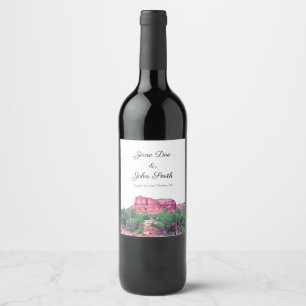 Étiquette Pour Bouteilles De Vin Étiquette de vin Mariage Sedona Arizona personnali